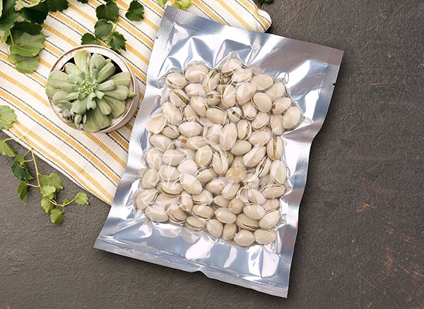 pistachio in plastic and aluminium package